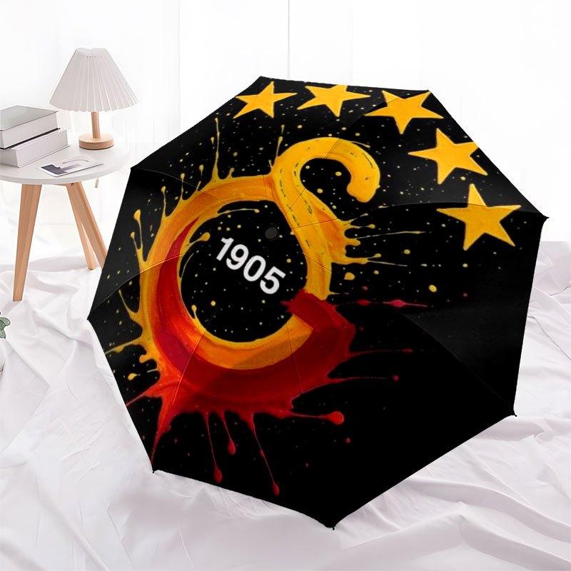 Galatasaray Istanbul Football Club Logo StickerUmbrella with Cute Design,Portable 3-Fold Compact Umbrella for Men&Women,Valentine's Day Moth