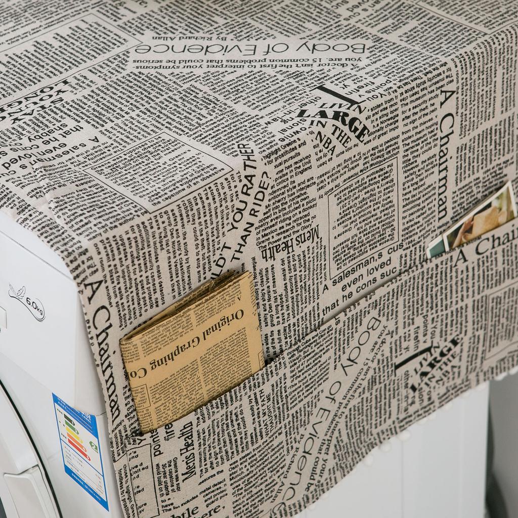Microwave Oven Cover Cotton Linen Dustproof Washing Machine Cover Refrigerator Cover Towel Multipurpose
