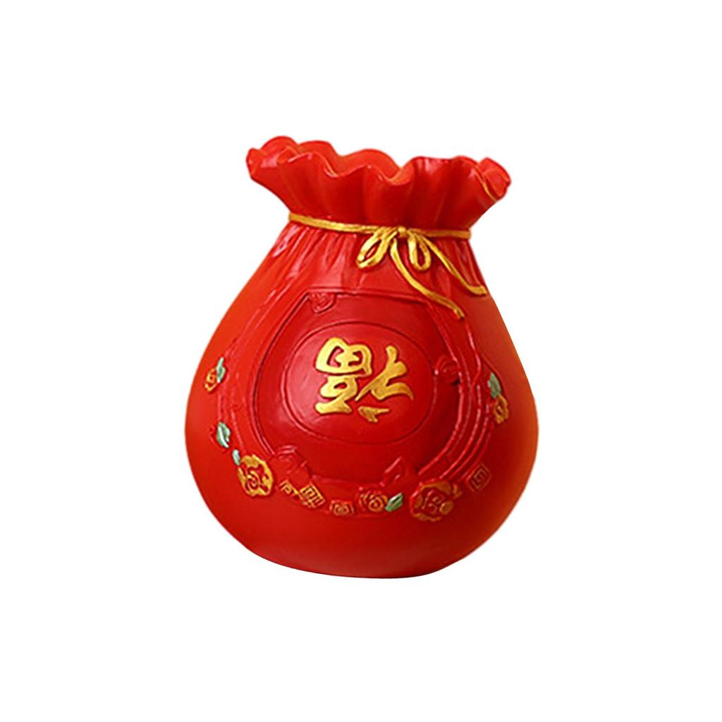 Feng Shui Money Bag Figurine Flower Vase Creative Resin Planter Pot for Spring