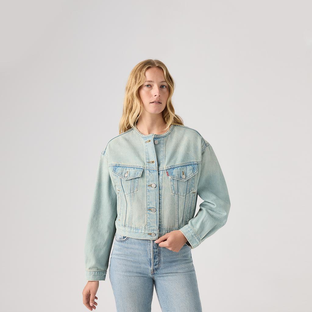 Levis Relaxed Short Casual Style Simple Design Street Fashion Denim Jacket Unisex Jackets 006EZ-0002