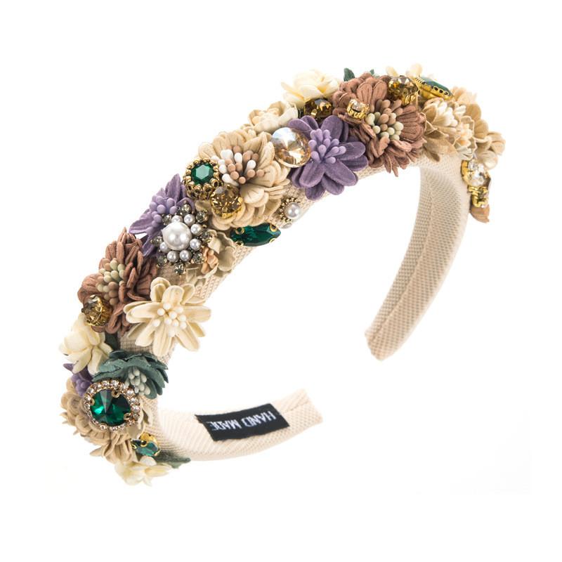 

Аксессуары для волос, повязка на голову с цветочным жемчугом, модные женские украшения для волос в стиле барокко