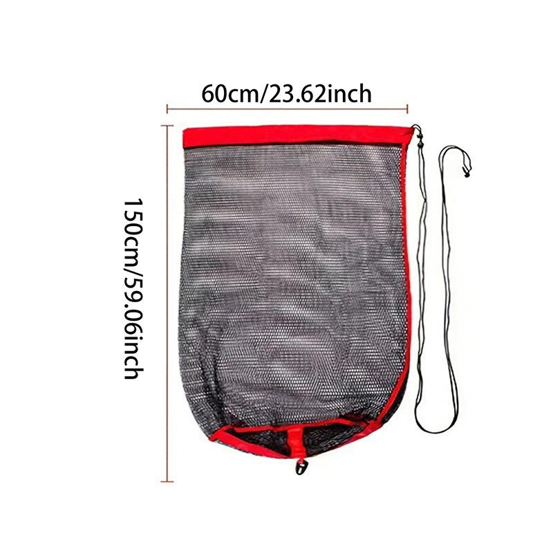 Portable Wild Fishing Harness Encrypted Mesh Sealing Mesh Pocket Fish Protection (Including A Ground Plug)