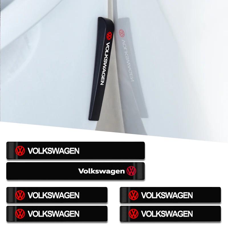 6Pcs Rubber Car Anti-Collision Bumper Strip Guards Protector Stickers For Volkswagen VW GTI Rline R Golf Amarok Phaeton Teramont