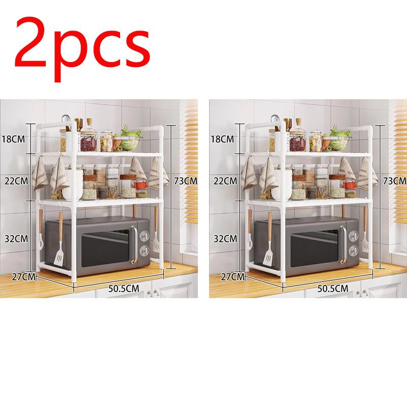 Multi-Layers Simple Storage Shelf Standing Countertop Seasoning Oven Shelf Kitchen Microwave Racks Kitchen Organizing Racks