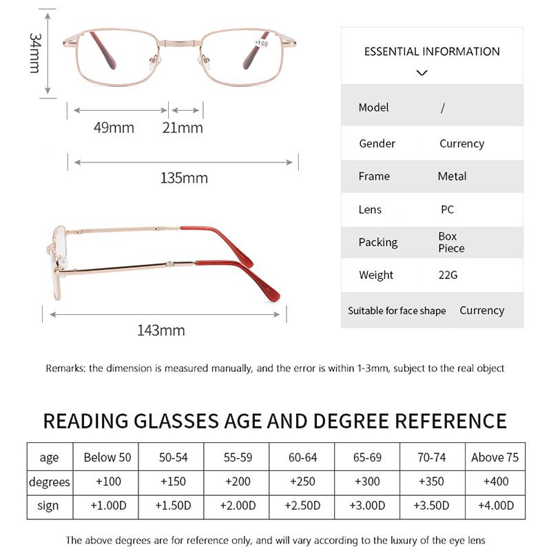 Readers For Men For Women Folding Spectacles Spectacles Frame TR Glasses +1.0 +1.5 +2.0 +2.5 +3.0 +3.5 +4.0 With Leather Case Premium