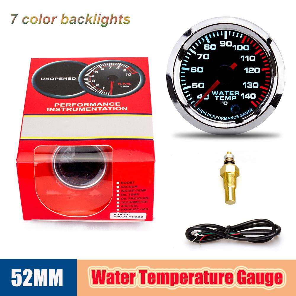 PSI Boost/PRM/Water Temp/Oil Temp/Oil Press/Voltage/Air Fuel Ratio/EGT 2"52mm Car Gauge 7Color LCD Digital Instrument Kit Holder