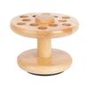 Rotating Rubberwood Storage Rack - Wooden Organizer for Hairdressing Tools and Scissors
