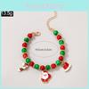 Christmas Bell Beaded Bracelet With Santa Claus Charm For Holiday Gift Giving