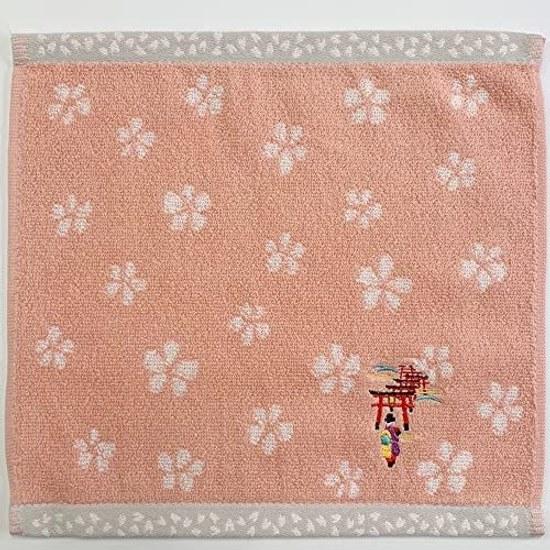 Kyosuke Kyoto Towel Handkerchief 2525cm Embroidery Maiko Aoi-an Japanese Miscellaneous Goods Fushimi Inari Pink