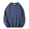 Pure White Heavyweight Cotton Pullover Sweatshirt - Round Neck, Korean Style