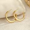 GEMCHIC Women's Classic Ins Large Hoop Earrings Stainless Steel 18K Gold Plated Polished Fashion Accessories