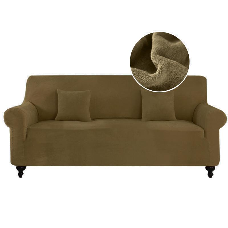 

Плюшевый L-образный чехол для дивана для гостиной, эластичный чехол для мебели, дивана, моющийся шезлонг, угловой чехол для дивана, стрейч 1 Seat 90-140cm зелёный/серый