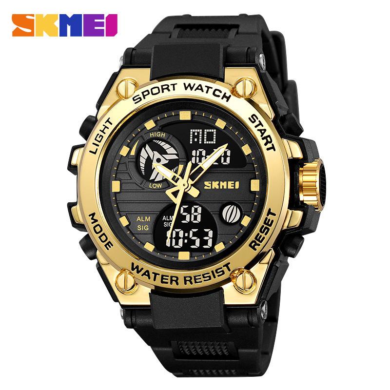 New Metal Case Large Dial Men's Electronic Watch Fashion Multifunctional Digital Dual Display Student Watch