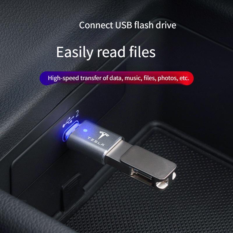 BFNWZ1 Tesla Automobile USB3.0 To Interface Fast Transmission Speed Multi-device Universal Car Accessories with Transmission Light