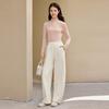 LEDING Women's High-Waist Fleece-Lined Knitted Banana Pants