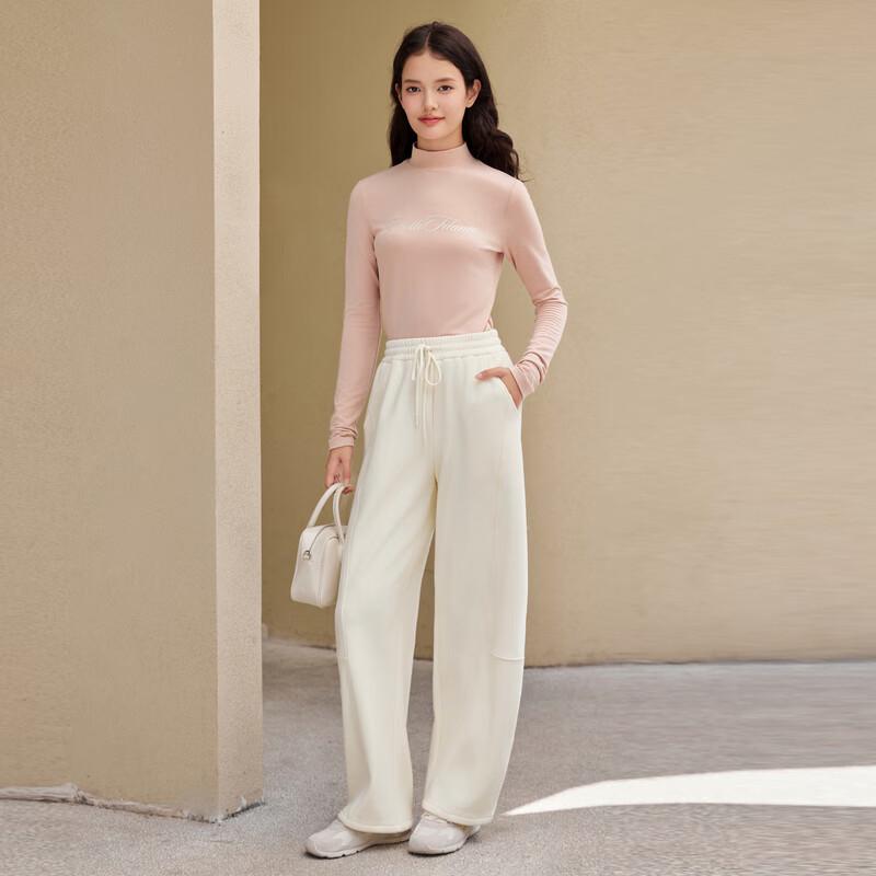 LEDING Women's High-Waist Fleece-Lined Knitted Banana Pants
