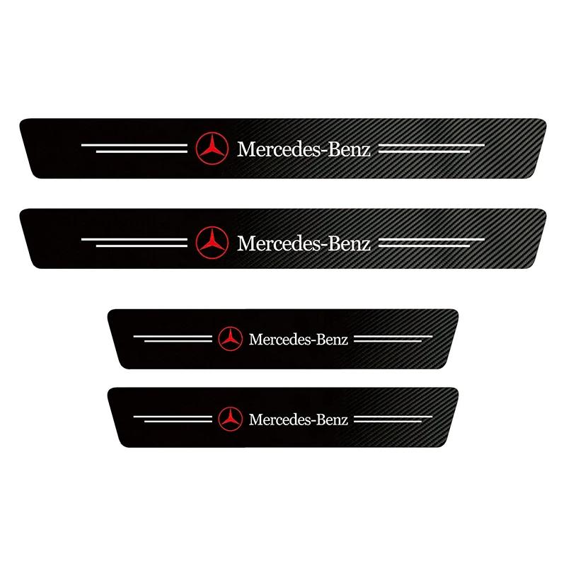 CRG1 Carbon Fiber Car Door Threshold Protector Stickers Waterproof For Mercedes Benz AMG Smart W205 C300 W203 W206 W108 W124 W126