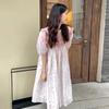 Dress Women A-line Lovely Girls Causal Students All-match Girlish Puff Sleeve Patchwork Sweet Female Design O-neck Ulzzang Chic