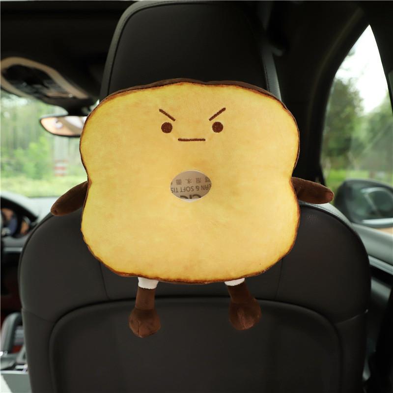 Cute Plush Car Tissue Box Multi-functional Cartoon Car Backrest Tissue Holder Creative Car Accessory