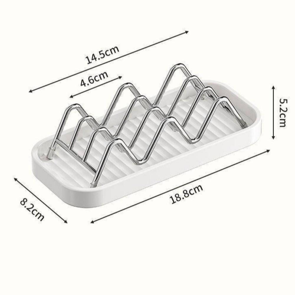 New Self Draining Stainless Steel Soap Rack Multifunctional with Tray Bathroom Storage Rack Multi-scene Soap Dish Bathroom Use