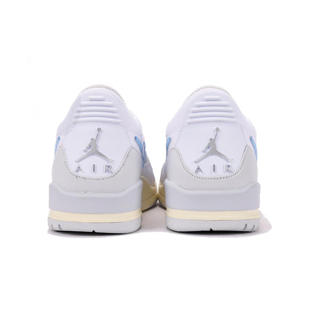 Jordan Legacy 312 Chestnut Synthetic Leather Slip Resistant Low top Vintage Basketball Shoes Men's Gray Blue HJ9199-111(Team59-)