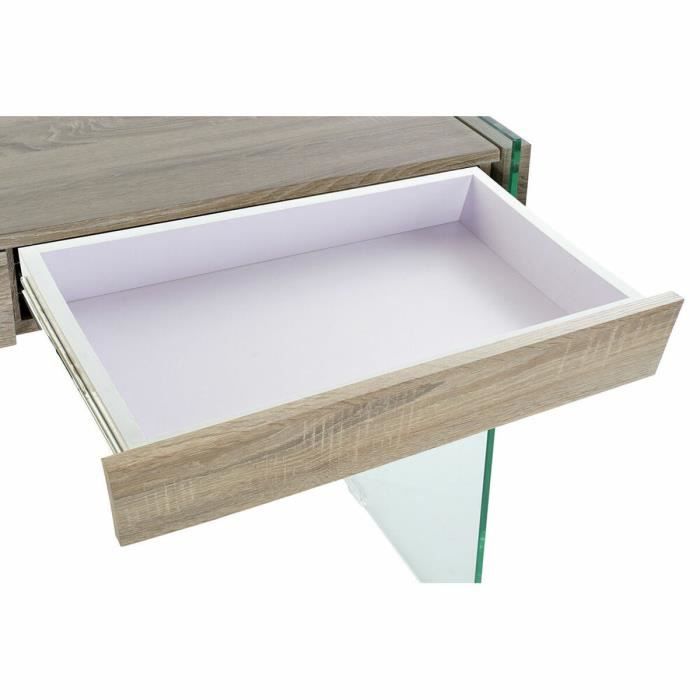 Table d'appoint verre naturel bois transparent 120 x 40 x 76 cm bois mdf