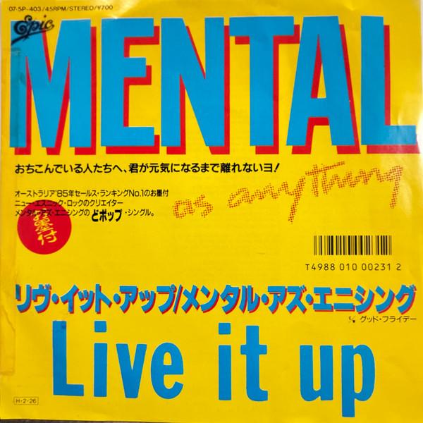 

7-дюймовая пластинка MENTAL AS ANYTHING Live It Up 075P403 Epic 1985 Япония Танцевальная Электроника Б/у