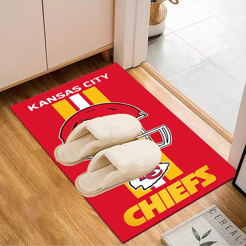 Kansas City Chiefs Football Rug Game Carpet, Floor Mat for Bedroom Living Room Entryway Rug, Home Decor Idea Gift for Christmas birthday