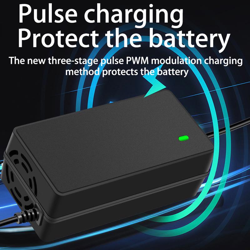 48V/54.6V 2A/3A Electric Scooter Lithium Battery Charger with Aviation Cannon and DC Head - European Standard