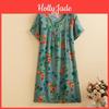 Women Elegant Dresses Long Summer Short Sleeve Oversize Loose Dress