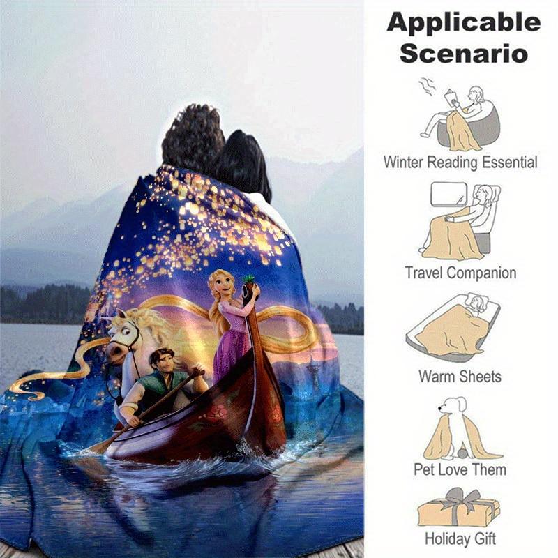 1pc Rapunzel Printing Blanket - Soft, All-Season Throw for Living Room, Bedroom,Personalized Gift with Adorable Cartoon Design