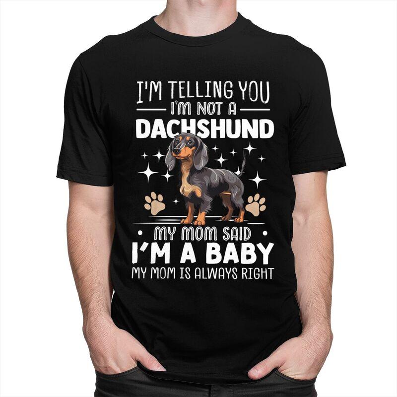 Custom Cute Dachshund T Shirts Men Mom Dog Tshirts Casual Tee Tops 100 Cotton Oversized Tshirts Merch