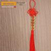 Brass Gourd Five Emperors Copper Coins Cinnabar Knot Pendant for Entrance, Bedroom, and Kitchen