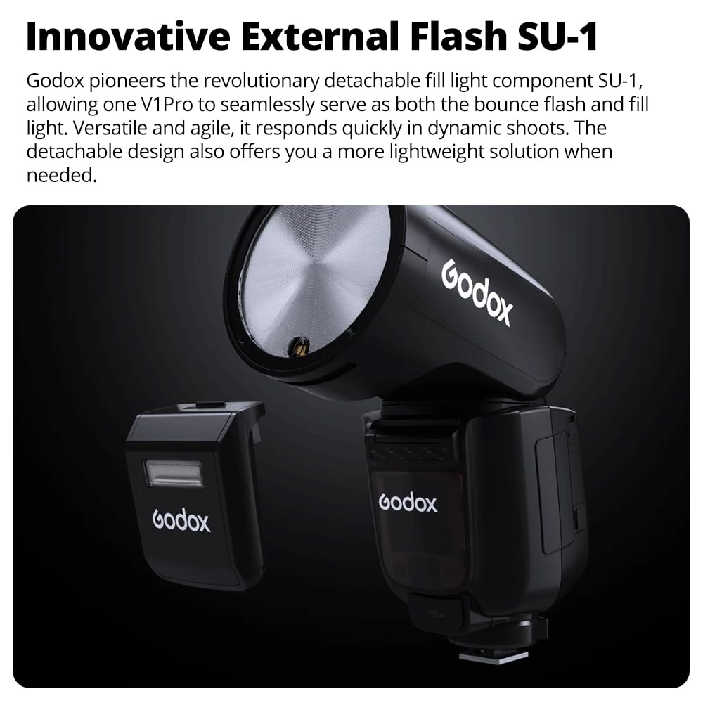Godox V1Pro F Kruhová hlava Fotoaparát X Bezdrátový HSS 76Ws Kruhová hlava Fotoaparát Speedlite s externím bleskem pro Fuji Blesk, 2.4G E-TTL Lithio-iontový SU-1