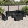 VidaXL Garden Lounge Set with Cushions 13 Pcs Black Braided Resin 3218475