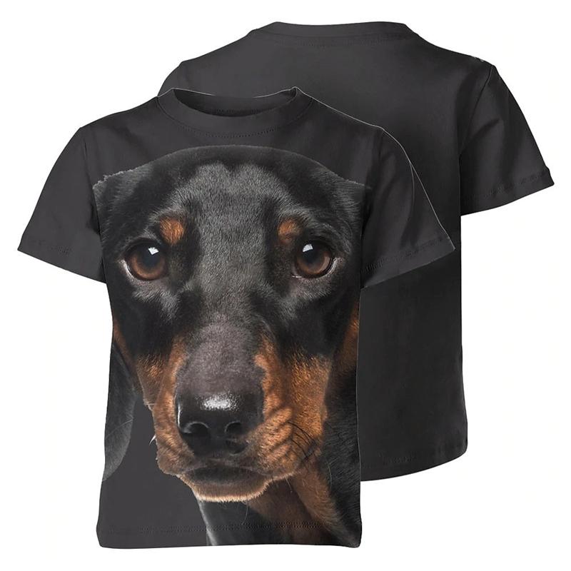 

Cute Pet Dogs Pattern T-shirt Summer Fashion Short Sleeve Funny Kid 3D Printed T Shirts Casual Streetwear Loose Tees 100