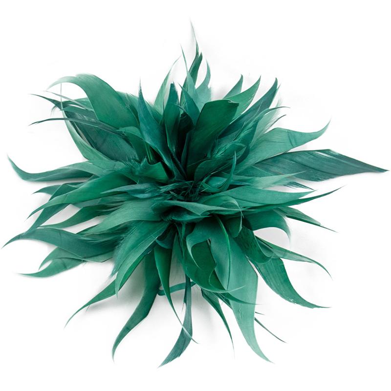 

Модная брошь в виде пера, страусиное перо, зажим для шарфа для женщин, броши, булавки для лацканов, аксессуар для платья, бутоньерка для дамских волос зелёный