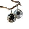 Gothic Victorian Silver Color Celtic Knot Black Agate Pendant Dangle Earrings for Women Halloween Pagan Witchcraft Jewelry Gifts