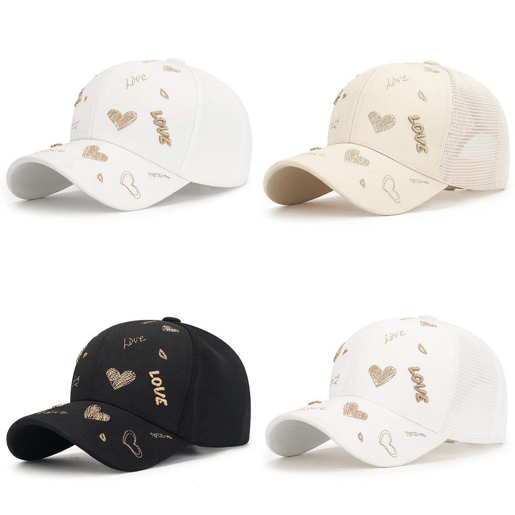 Love Heart Cap For Women With Breathable Polyester Material Sun Protection Casual Summer Hat