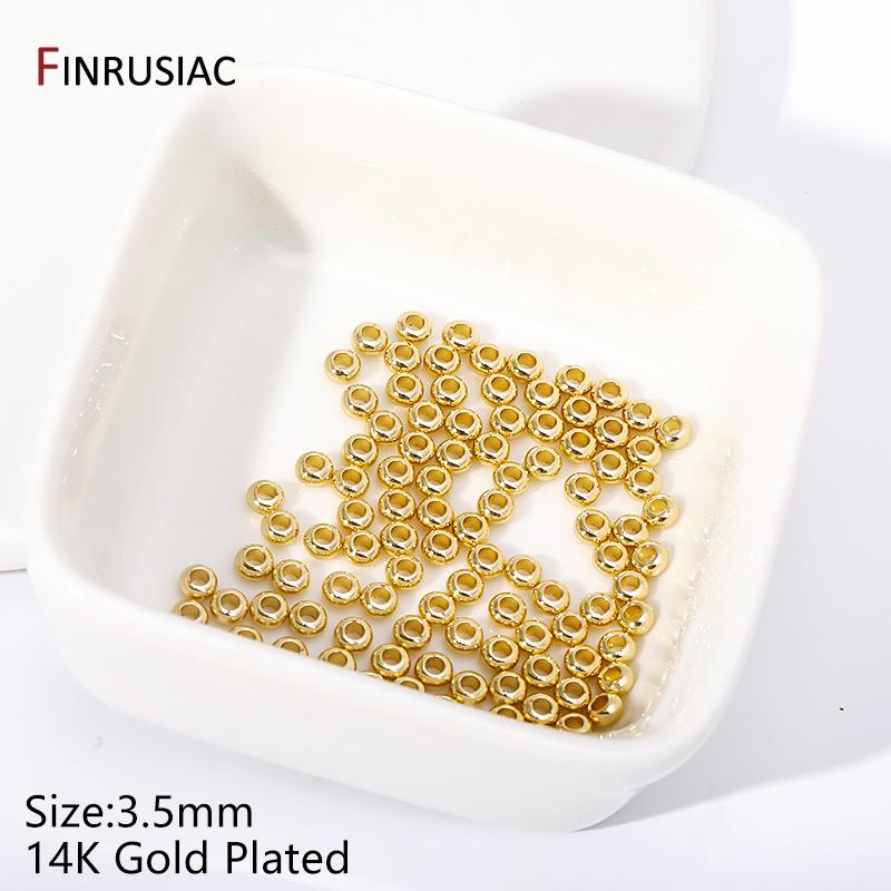 

3.5/4/5/6mm Loose Bead 14K/18K Gold Plated Brass Flat Rondelle Spacer Beads For DIY Handmade Jewelry Making Accessories 20 pieces