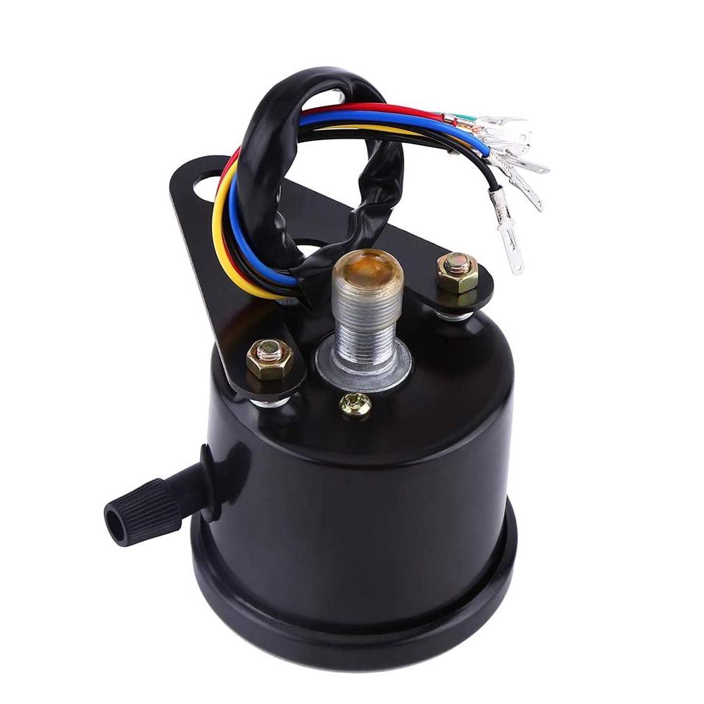 Universal Motorcycle Vintage Speedometer Odometer Gauge 0-160km/h Motor Instrument with LED Indicator for Cafe Racer