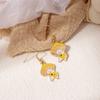Fun Cartoon Asymmetrical Oil Drop Earrings, Guochao Panda Animal Fruit Earrings, Cute Mushroom Leaf Earrings