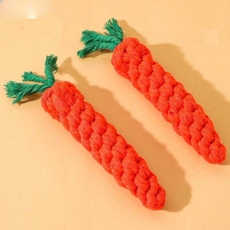 Dog Knot Toys, Pet Supplies Shaped Pet Cotton Rope Woven Carrot Dog Toys