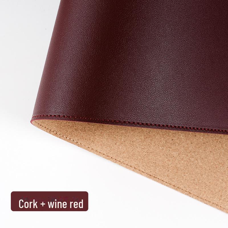 Non-Slip PU Leather Table and Bar Mats with Cork Coasters