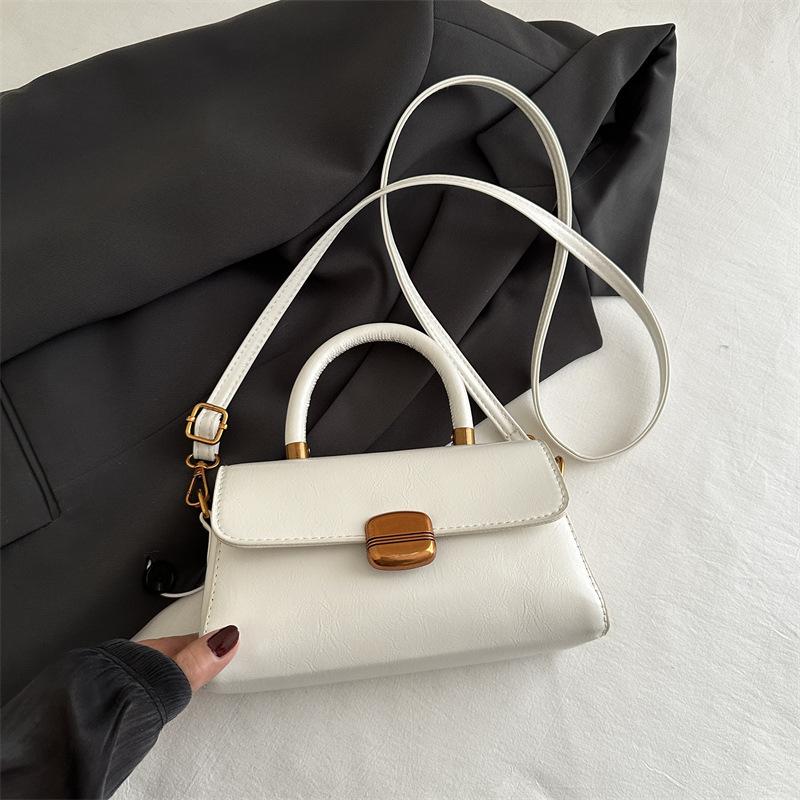 Women's bag 2025 new solid color casual commuting handbag shoulder messenger bag commuting