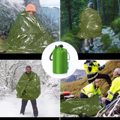 Mit Aufbewahrungstasche Notfall-Schlafsack Wasserdicht Tragbar Überlebens-Schlafsack Wiederverwendbar Thermisch Notfall-Überlebensdecke