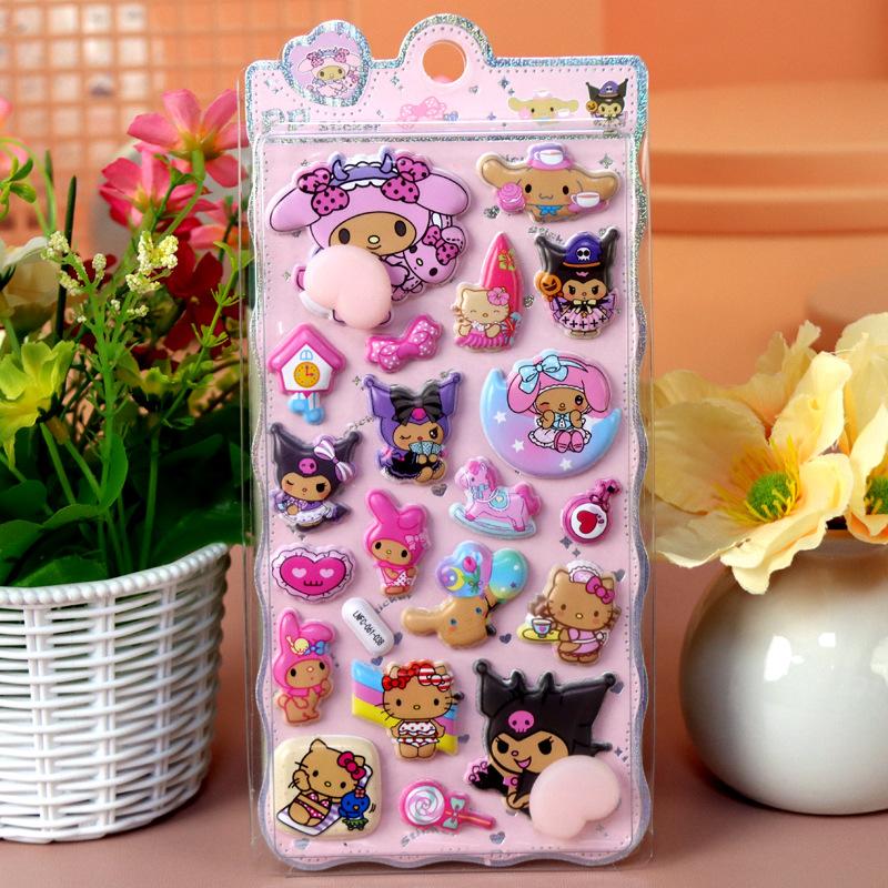 1 Piece Kawaii Sanrio Hello Kitty Soft Butt 3D Sticker Diy Laptop Scrapbook Phone Case Decoration Sticker Stress Relieving Gift