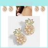 Fashionable Crystal Pineapple Earrings Alloy Material Trendy Women's Jewelry