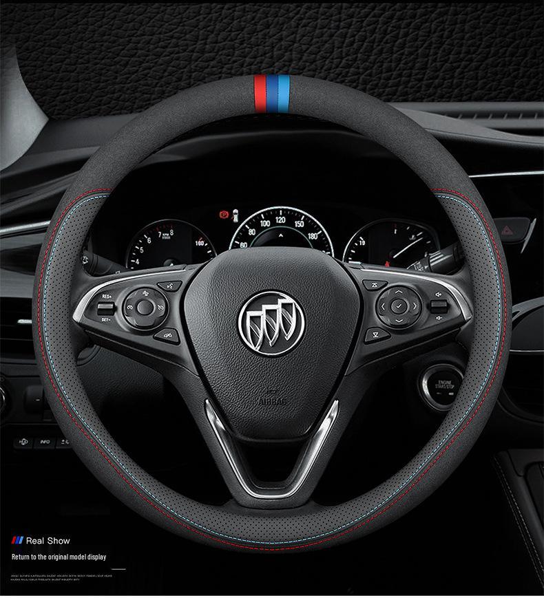 Steering Wheel Cover In Genuine Leather for Buick Regal, Excelle, LaCrosse, Verano, GL6, Encore, and GL8 - All Seasons