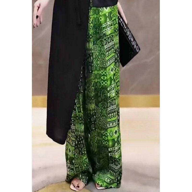 

Интернет-знаменитость Высококачественные Принтованные Универсальные Приталенные Женские Брюки Клеш Green Flower [Single Pants]] 3XL-138 -- 75.00kg